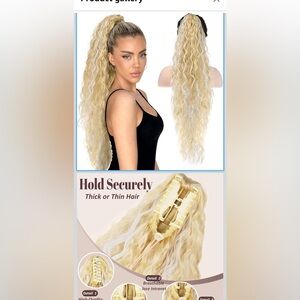 Clip in blond ponytail NWT